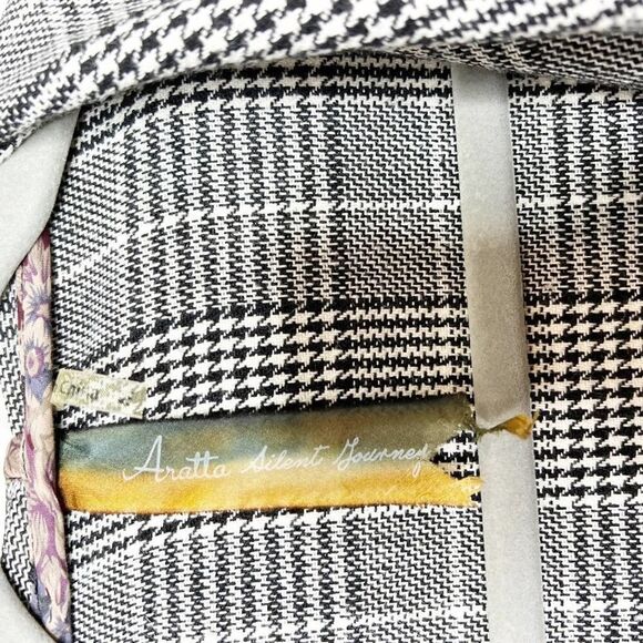 Aratta sweater Womens medium Black Houndstooth Cardigan asymmetric lagenlook - Picture 5 of 8